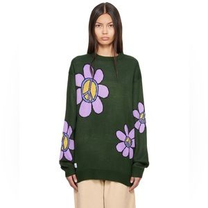 SOLD.  BUTTER GOODS Green Flowers Sweater